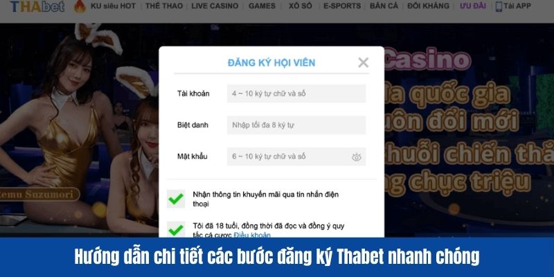 Hướng dẫn chi tiết các bước đăng ký Thabet nhanh chóng
